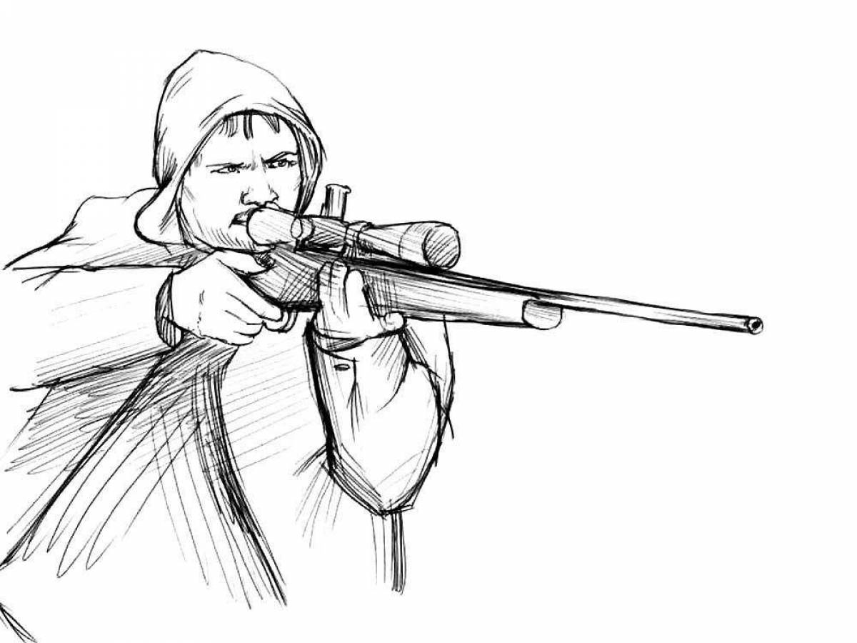 Ferocious sniper coloring page