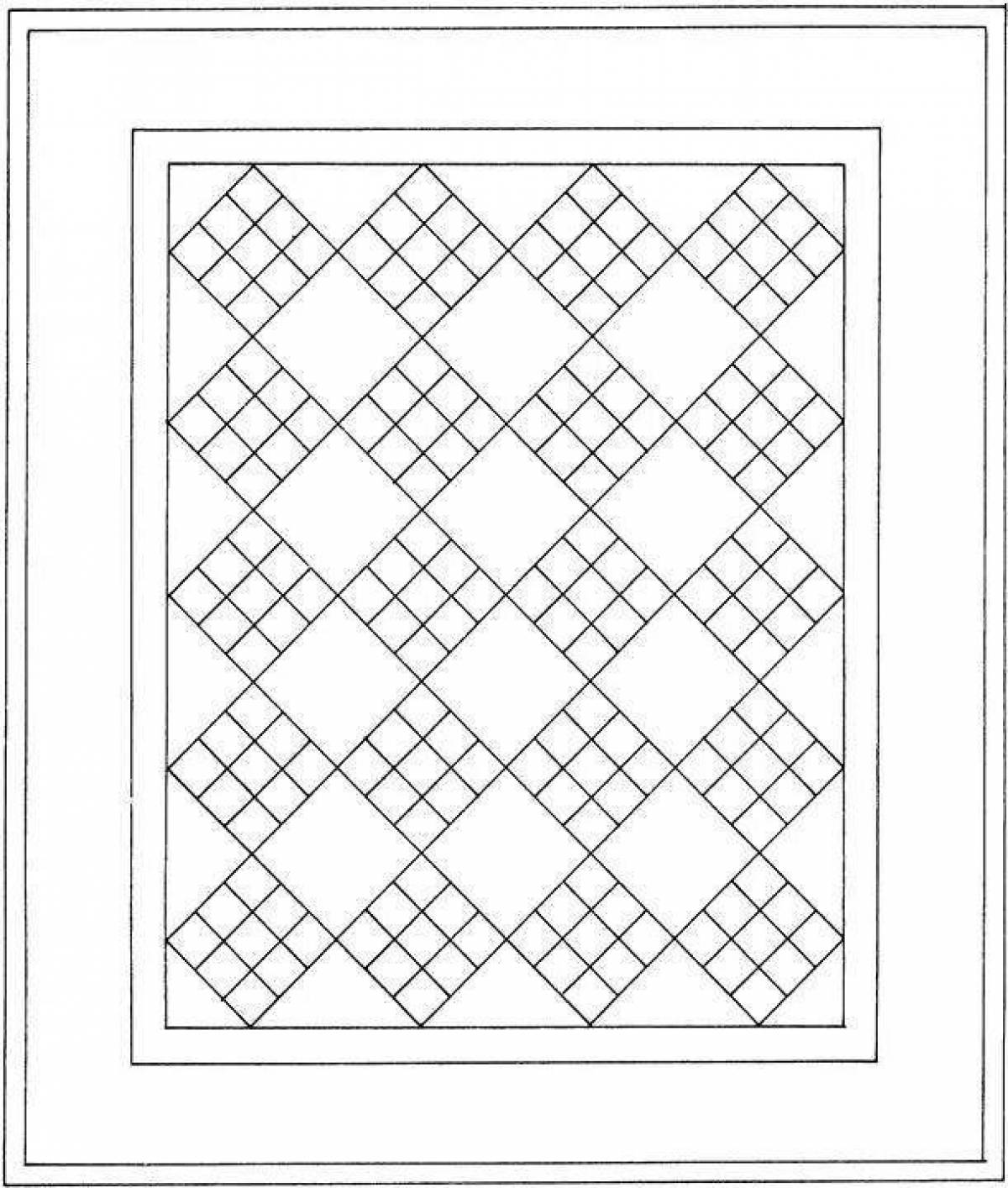 Decorated rug coloring page