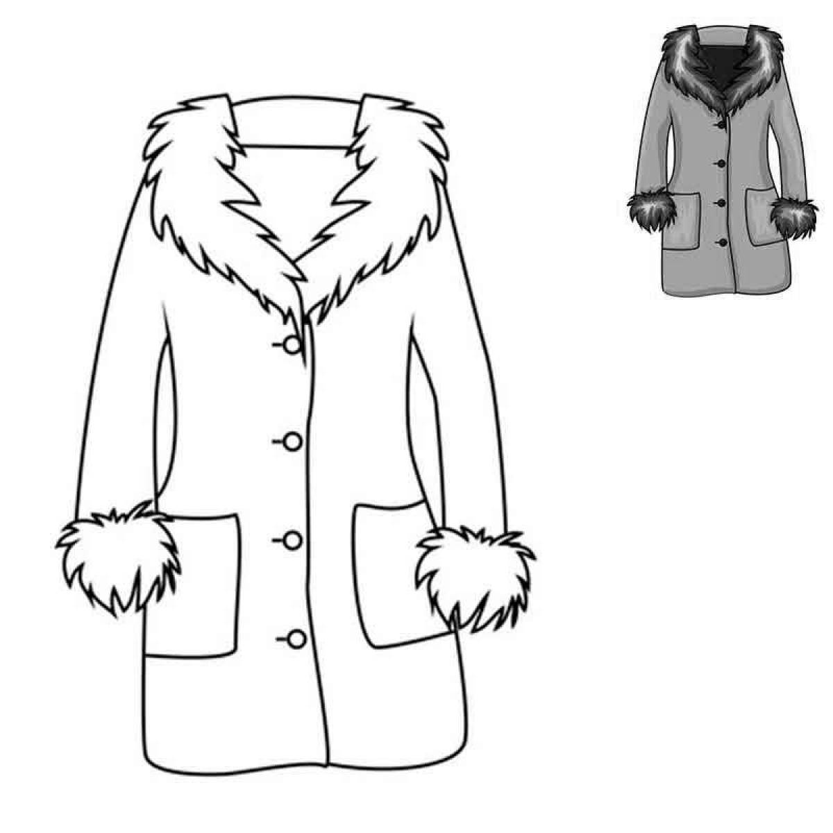 Coloring luxury fur coat