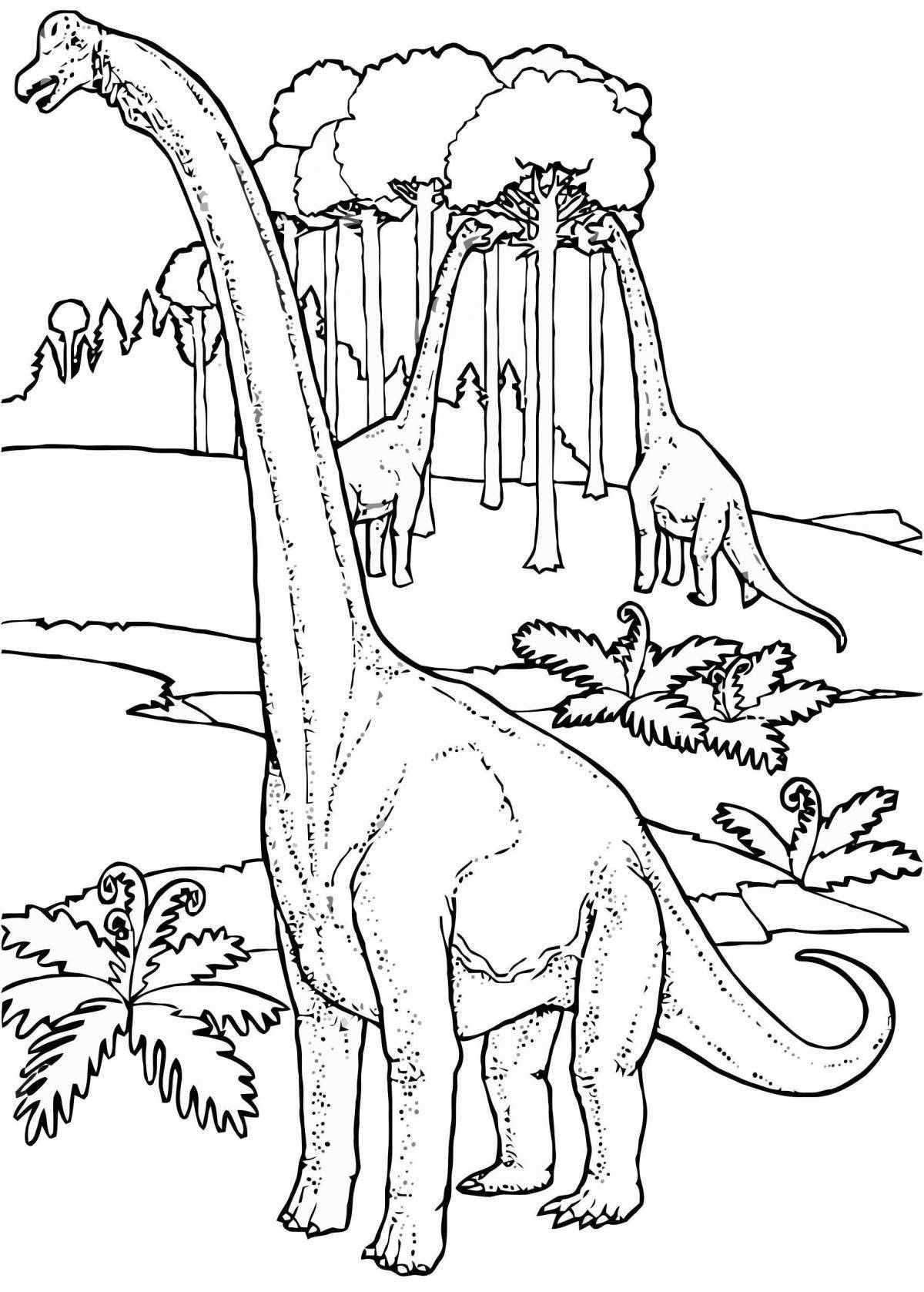 Coloring book magical diplodocus