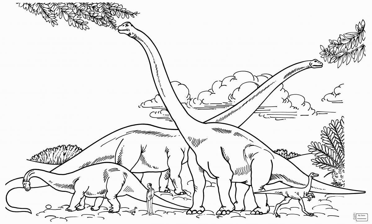 Funny diplodocus coloring book