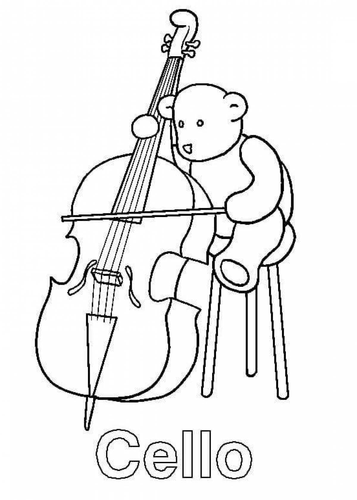 Shiny cello coloring