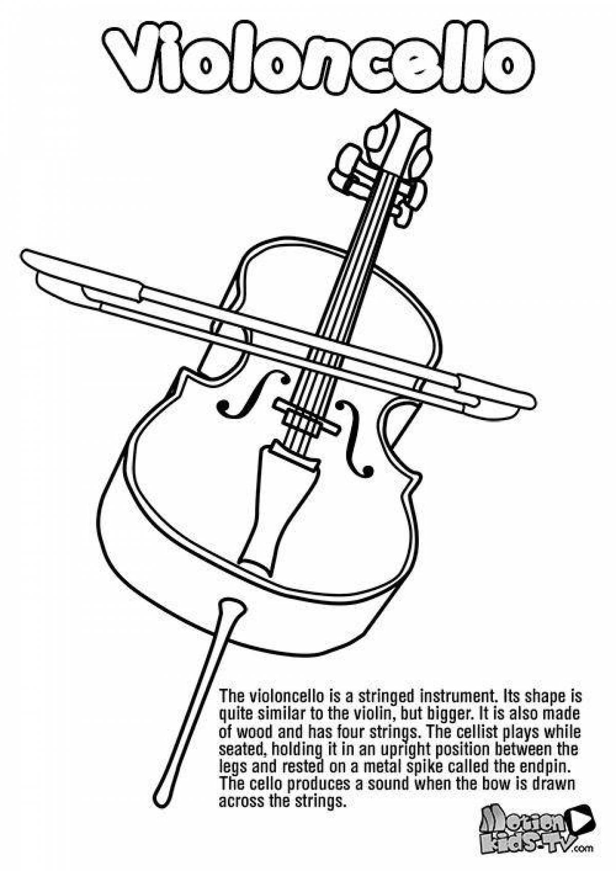 Coloring page gorgeous cello