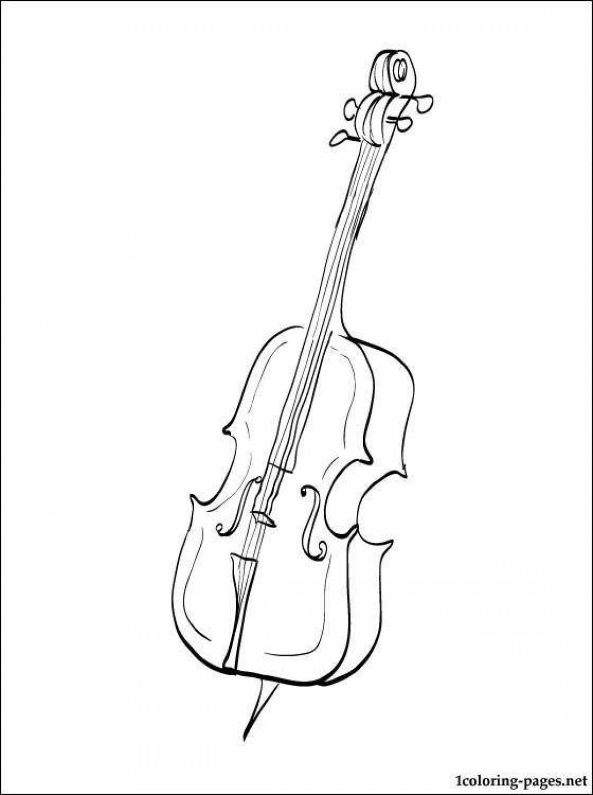 Великолепная страница раскраски виолончели