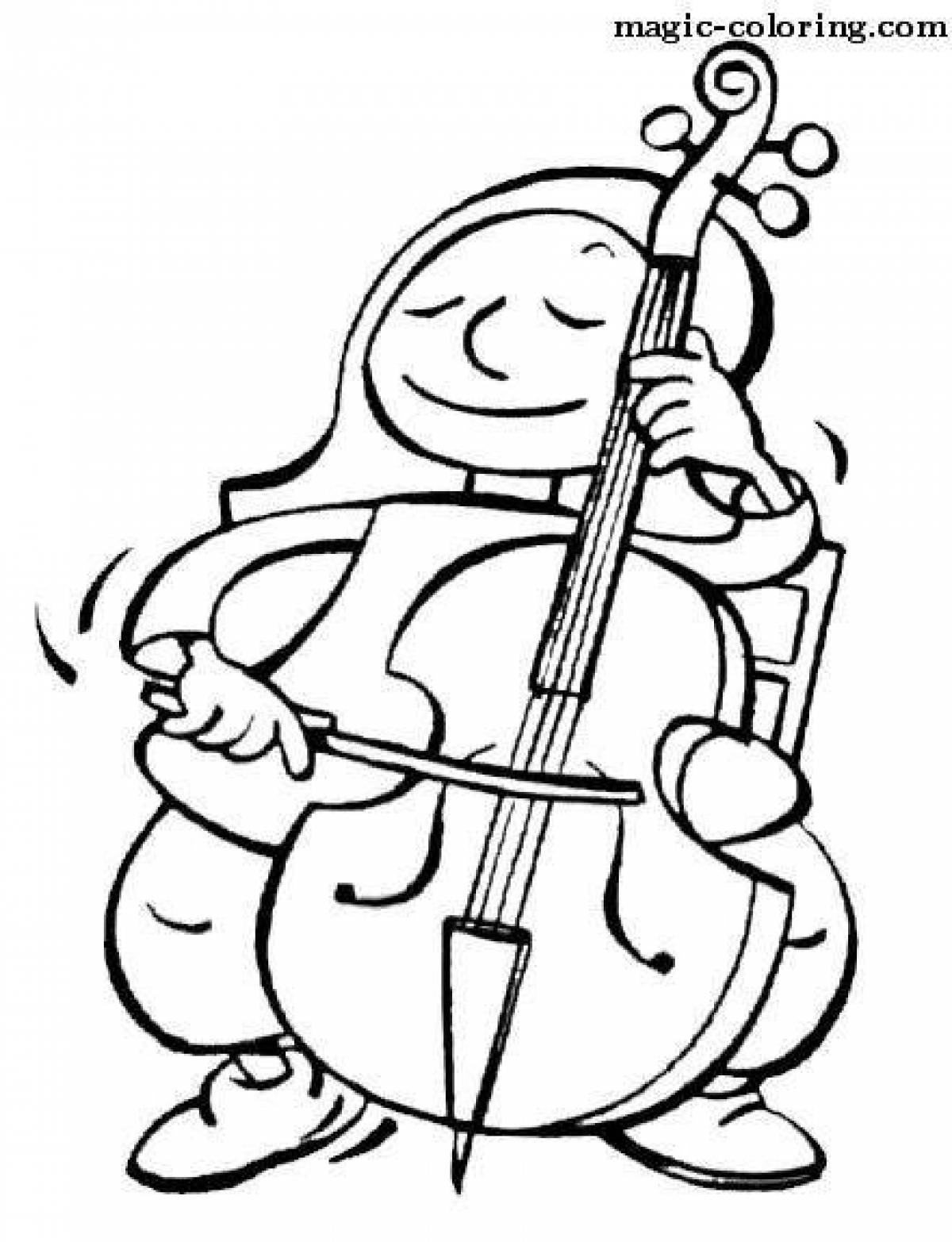 Awesome cello coloring page