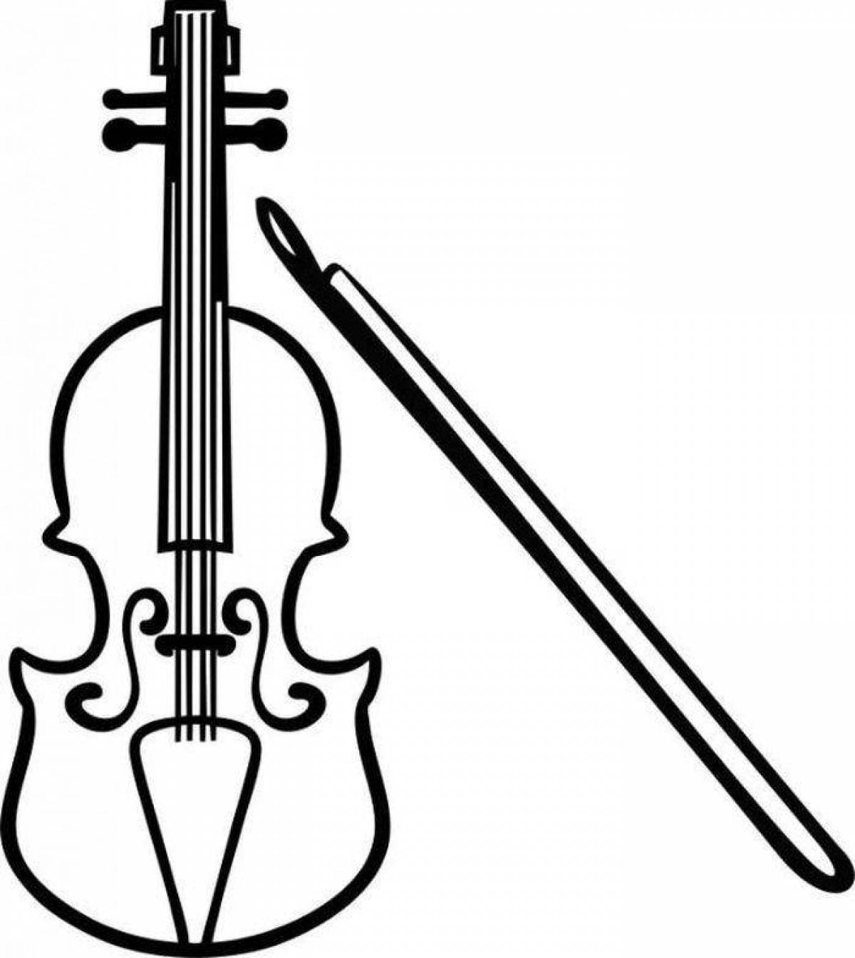 Playful cello coloring page
