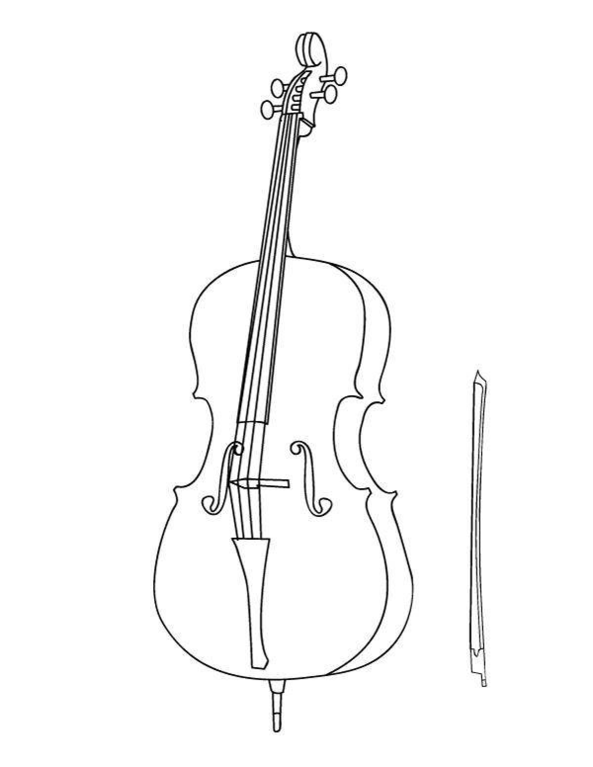 Живая виолончель раскраска
