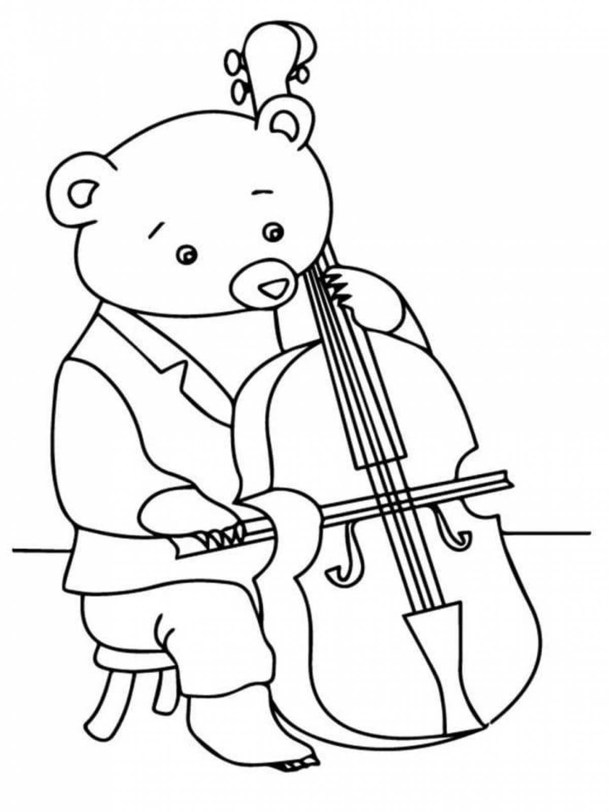 Fancy cello coloring book
