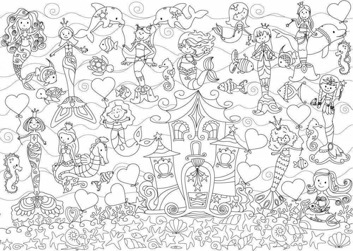 Inspirational coloring page with many details