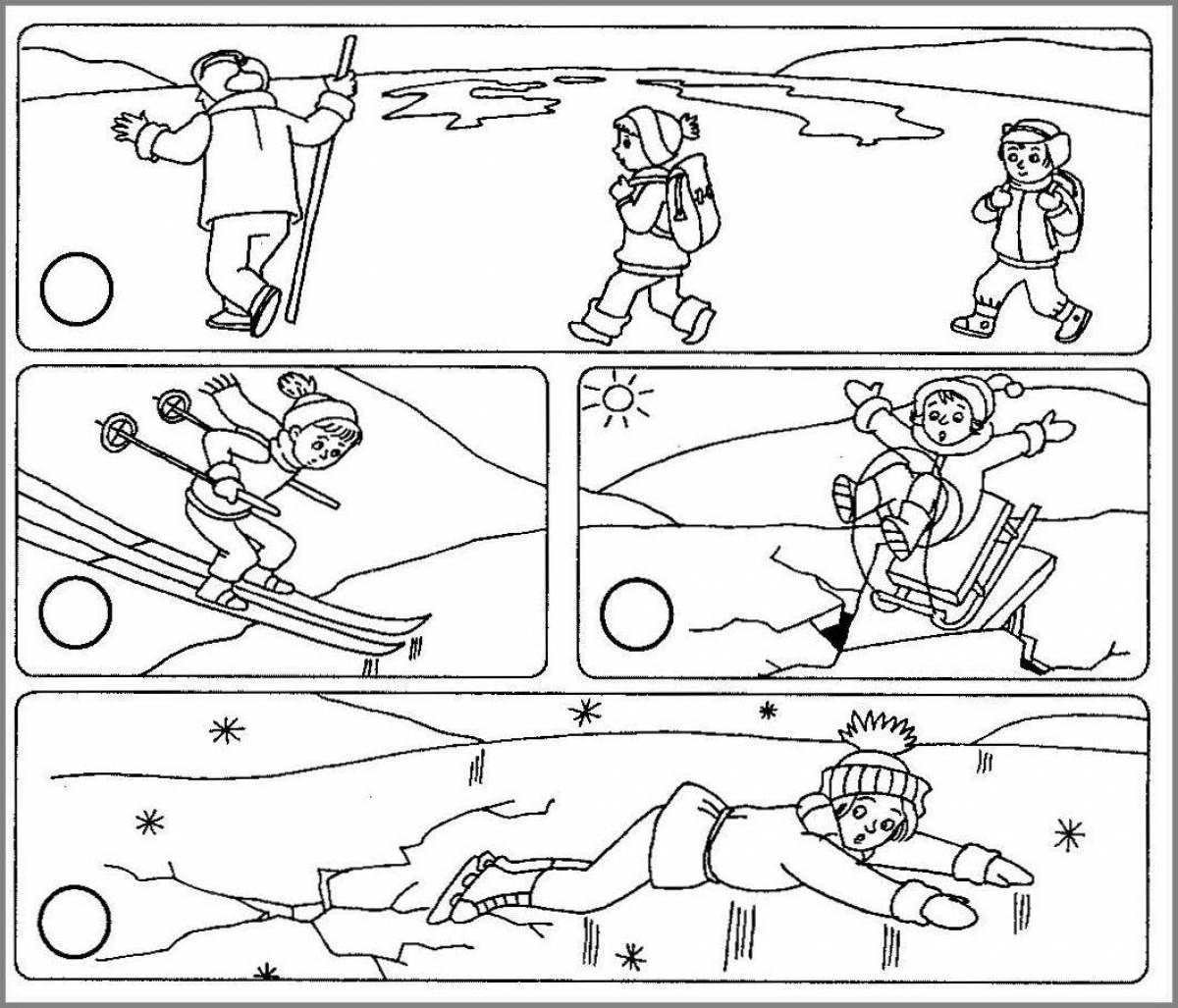 Color-lush coloring page winter safety