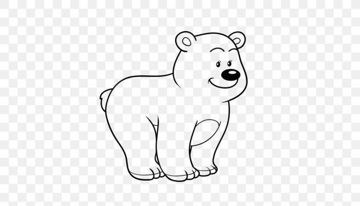 Раскраска яркий белый медведь