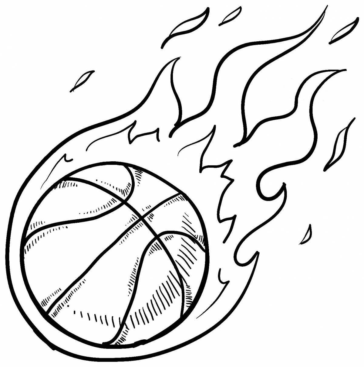Playful basketball coloring page