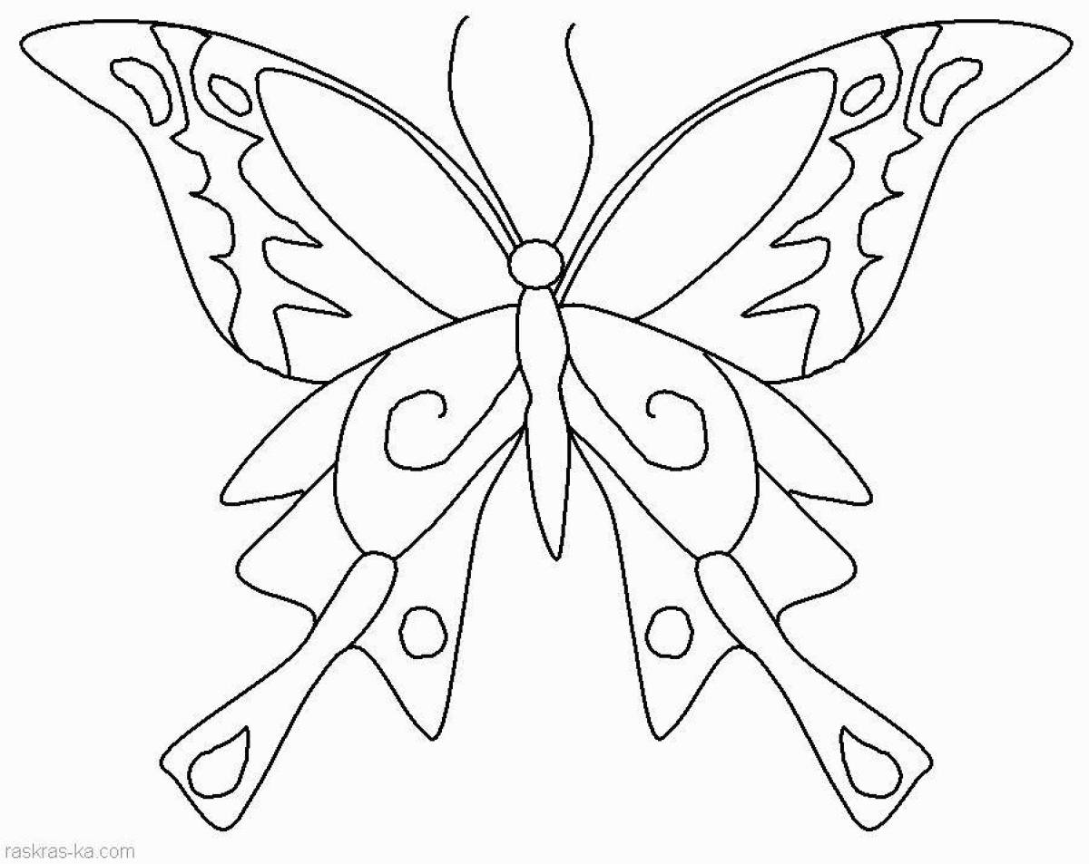 Великолепная страница раскраски бабочки
