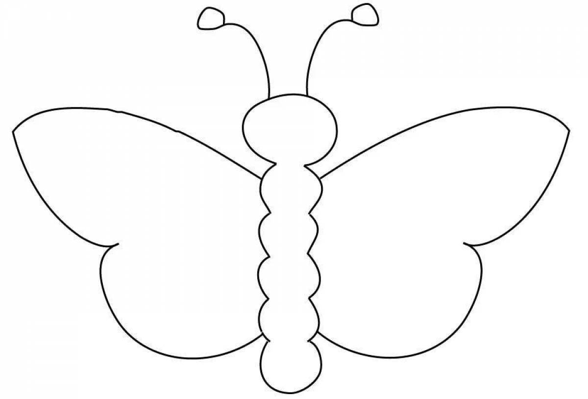 Coloring book charming butterfly