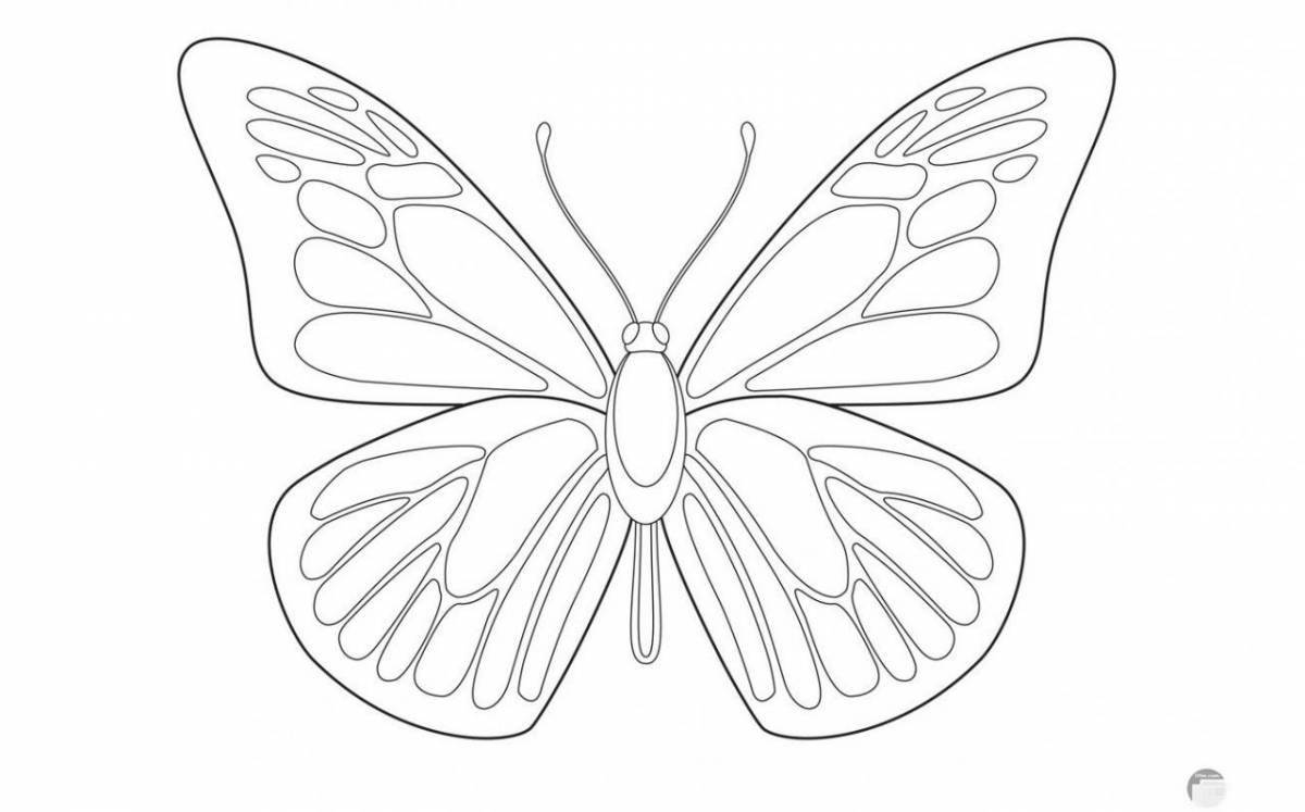 Coloring book beckoning butterfly