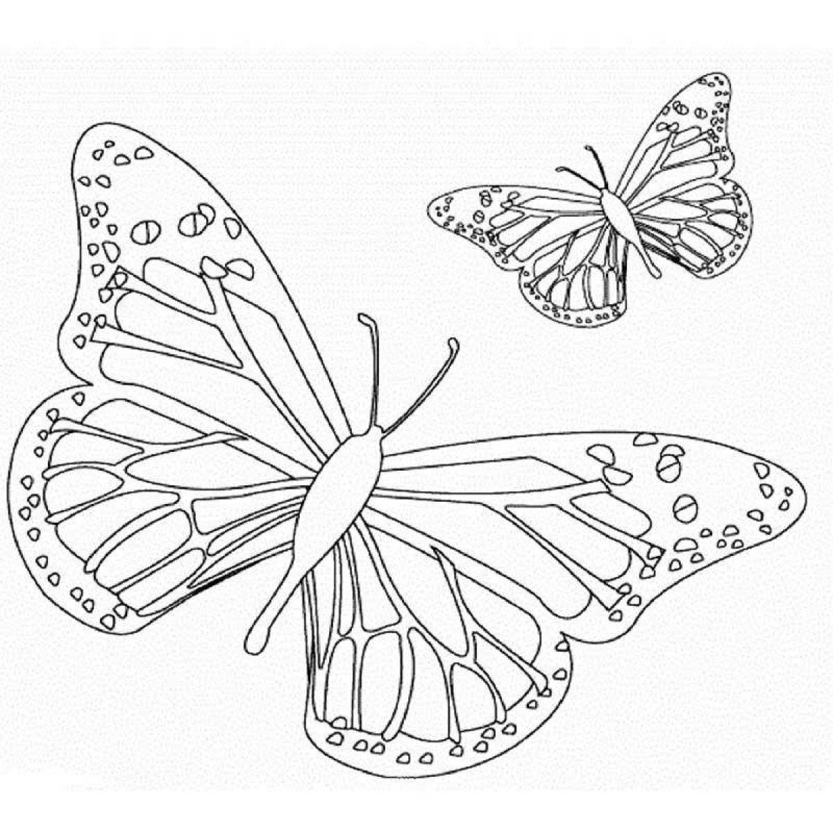 Coloring book awesome butterfly pattern