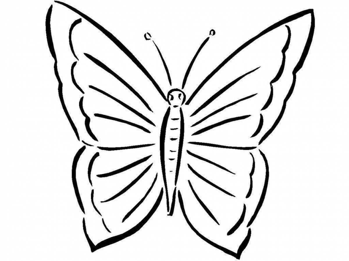 Coloring book dazzling butterfly