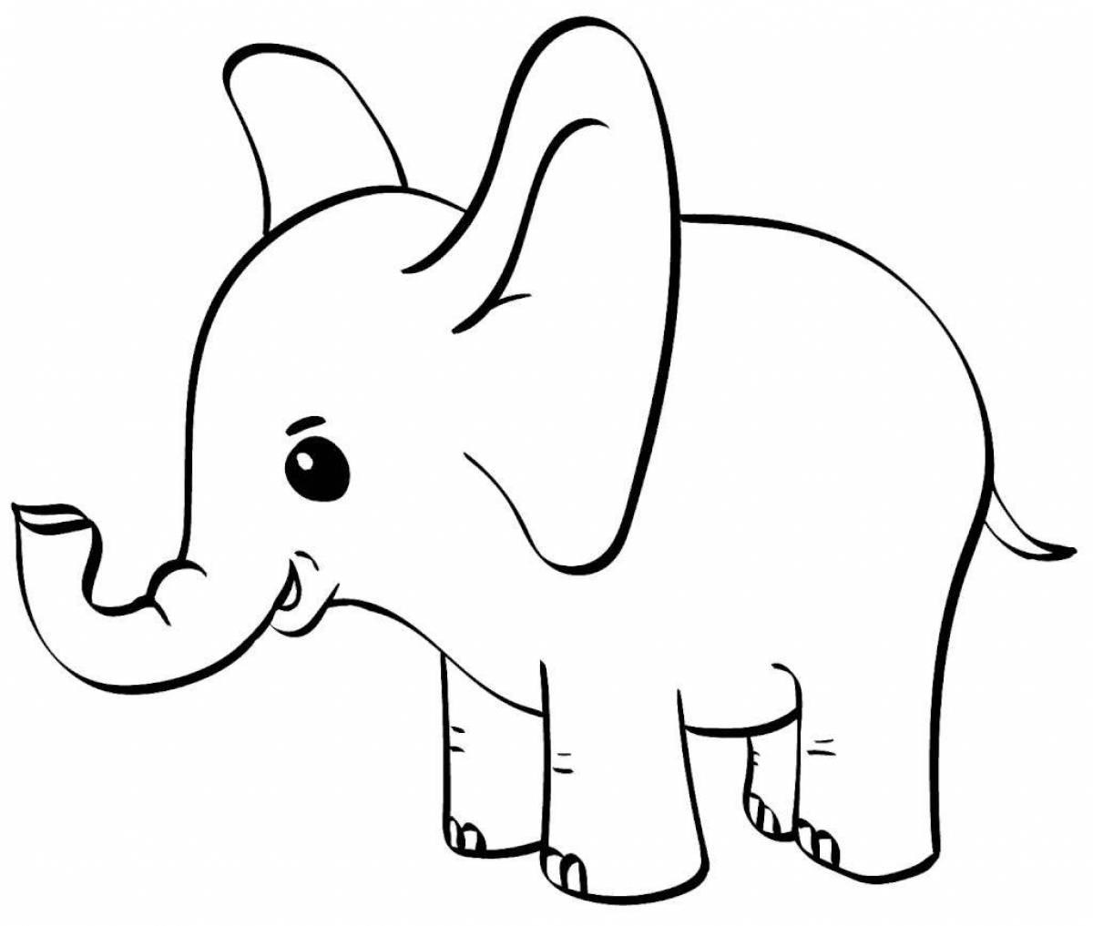 Cute elephant coloring for kids