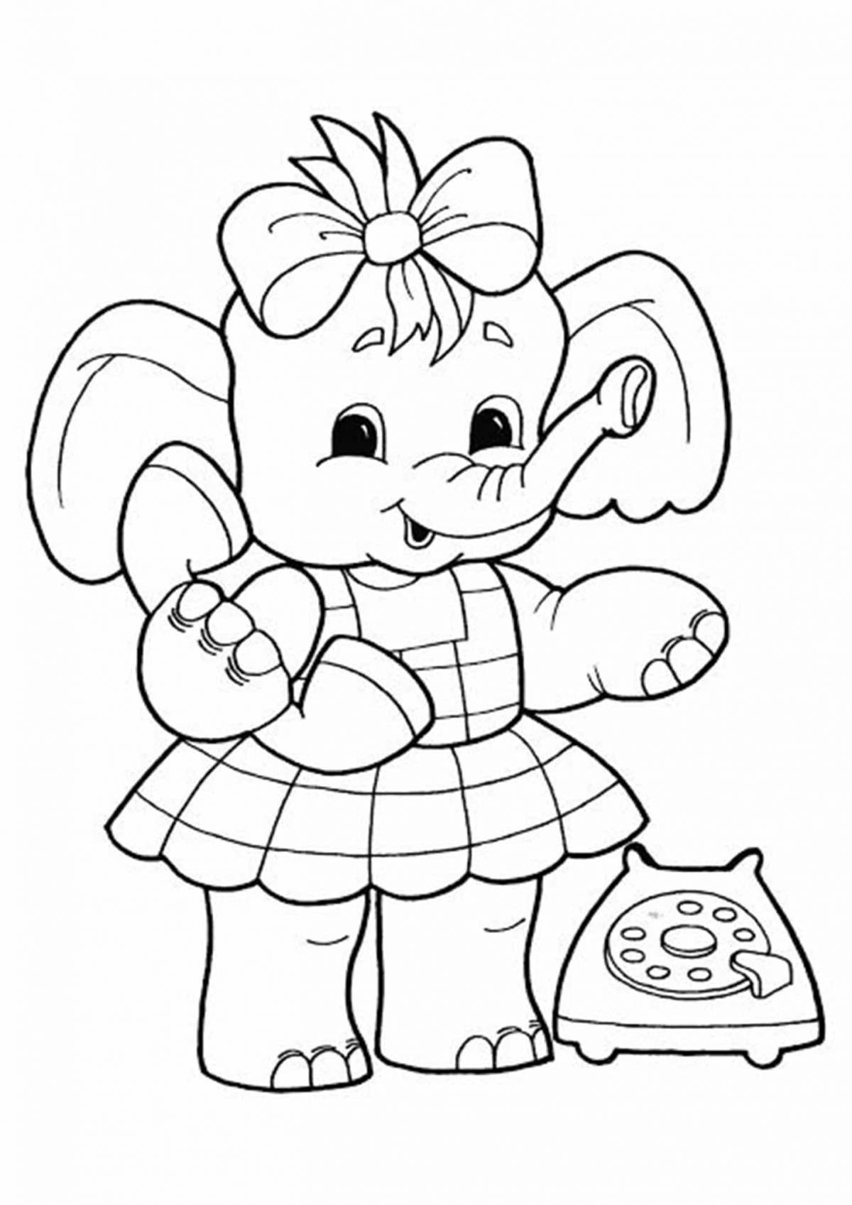 Sweet elephant coloring pages for kids