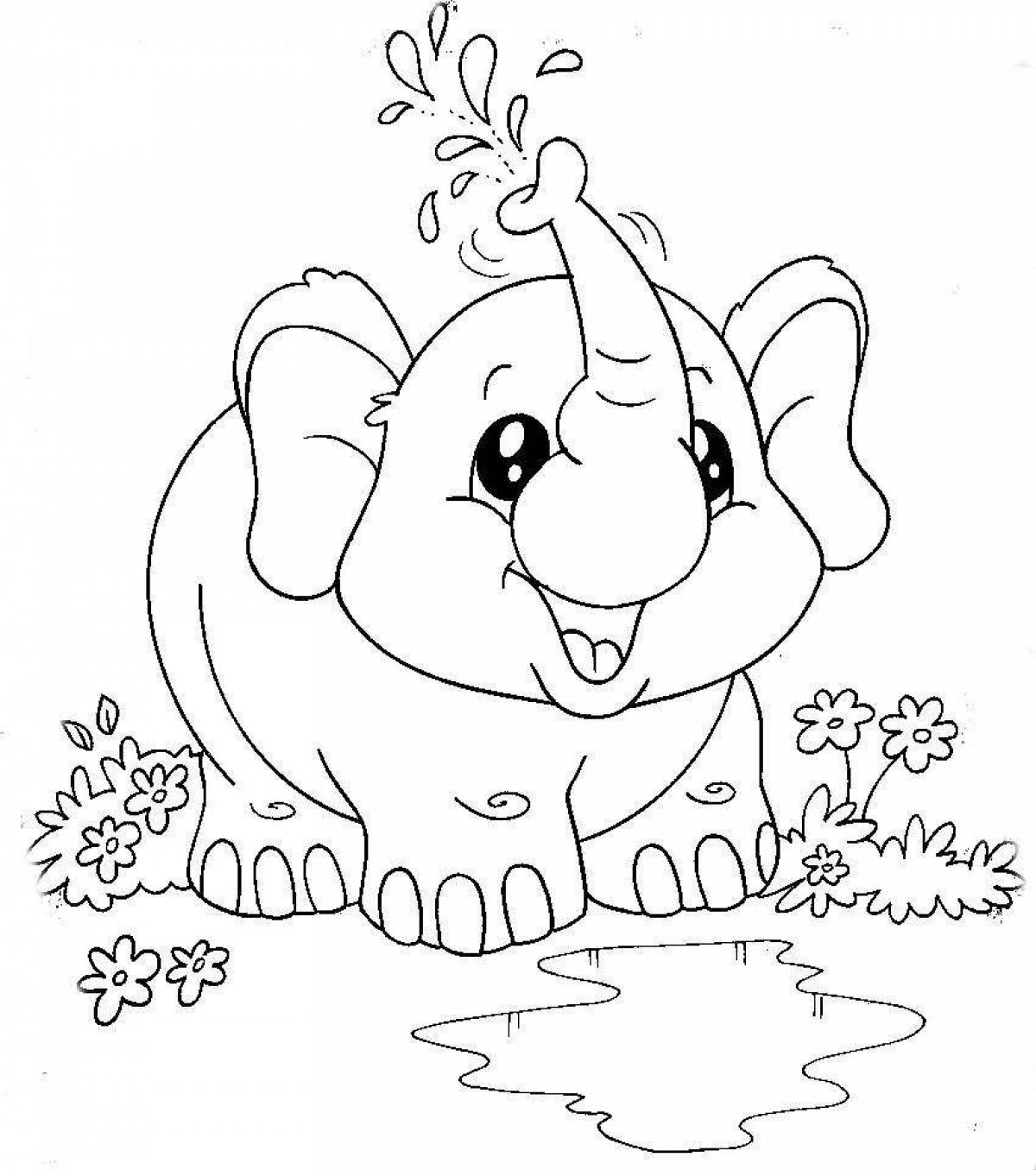 Amazing elephant coloring pages for kids