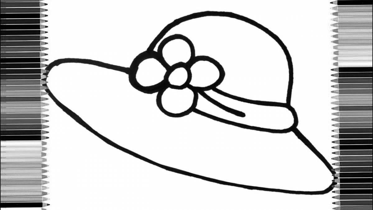 Playful hat coloring page for kids