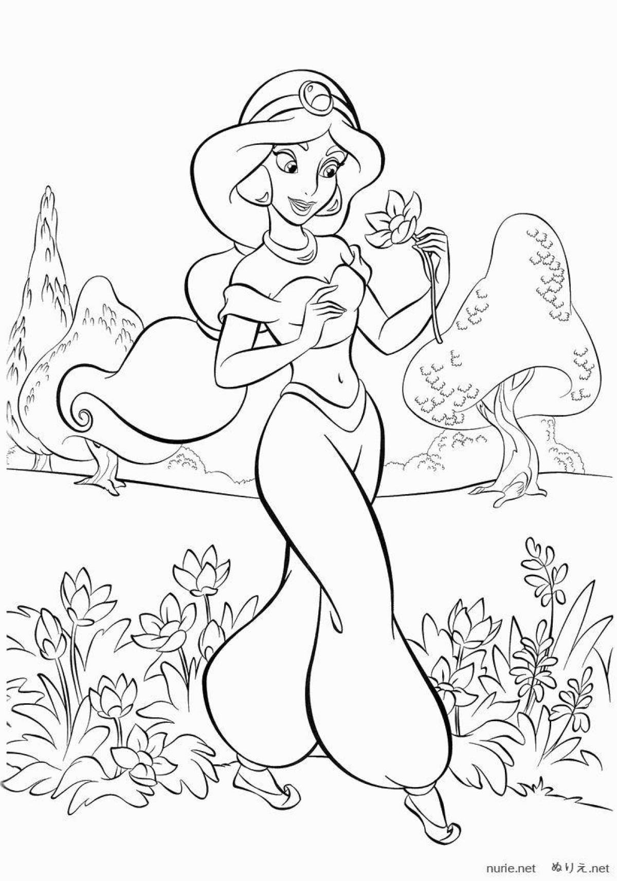 Disney girls glowing coloring pages