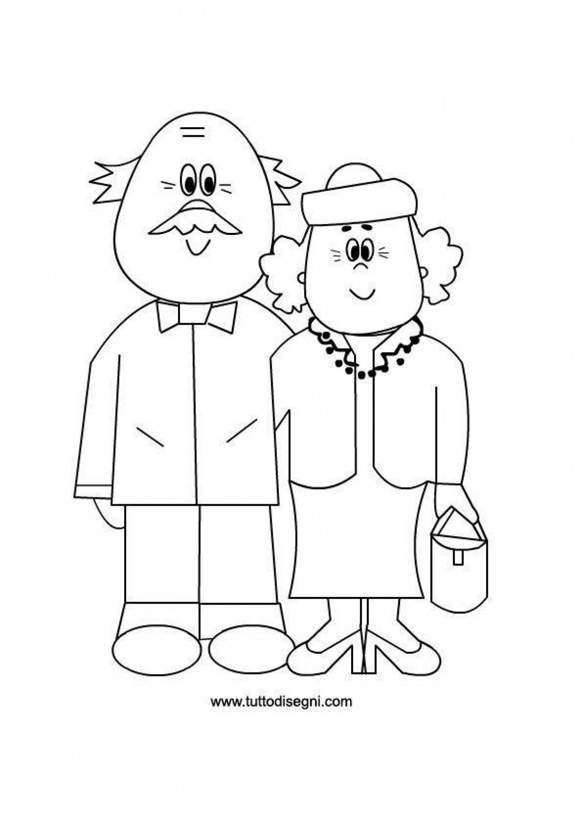 Coloring page loving grandparents
