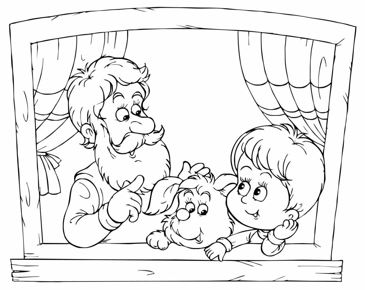 Coloring page blissful grandparents