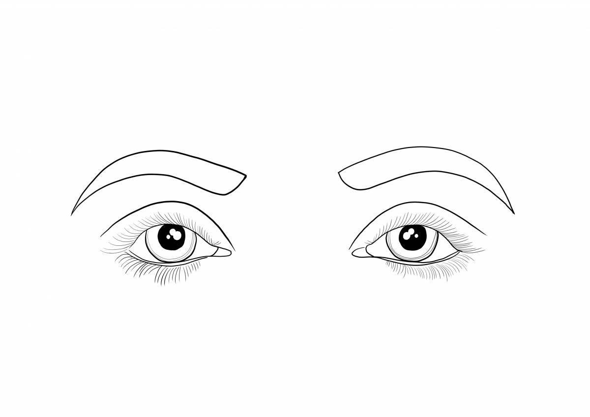 Animated eyes coloring pages for kids