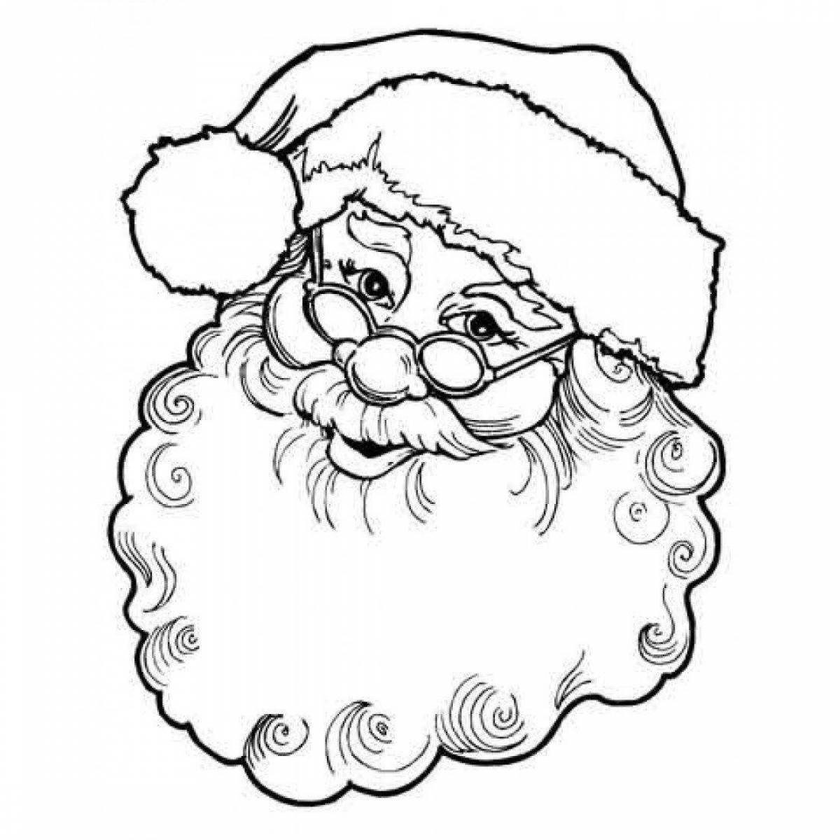 Playful santa face coloring page