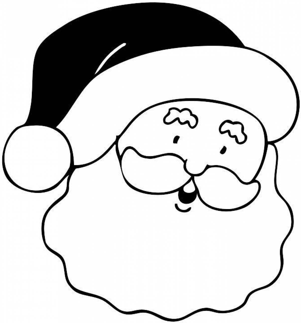 Adorable santa face coloring page
