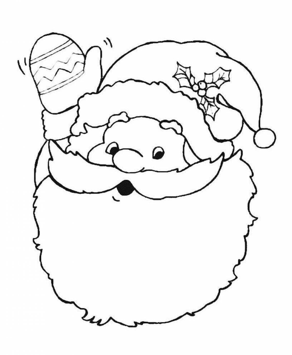 Magic santa claus face coloring page