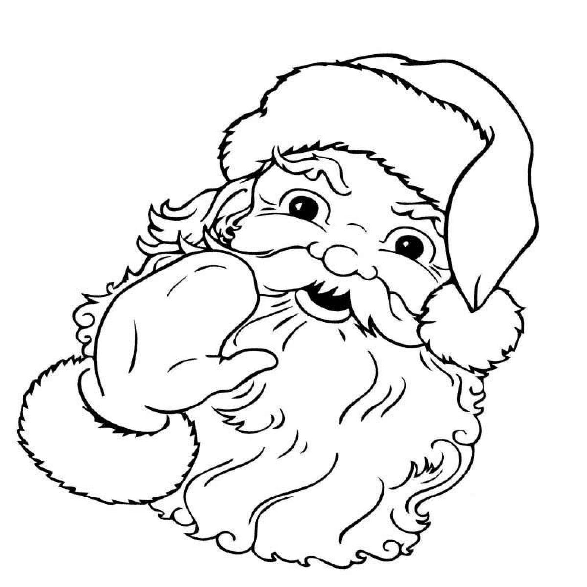Animated santa face coloring page
