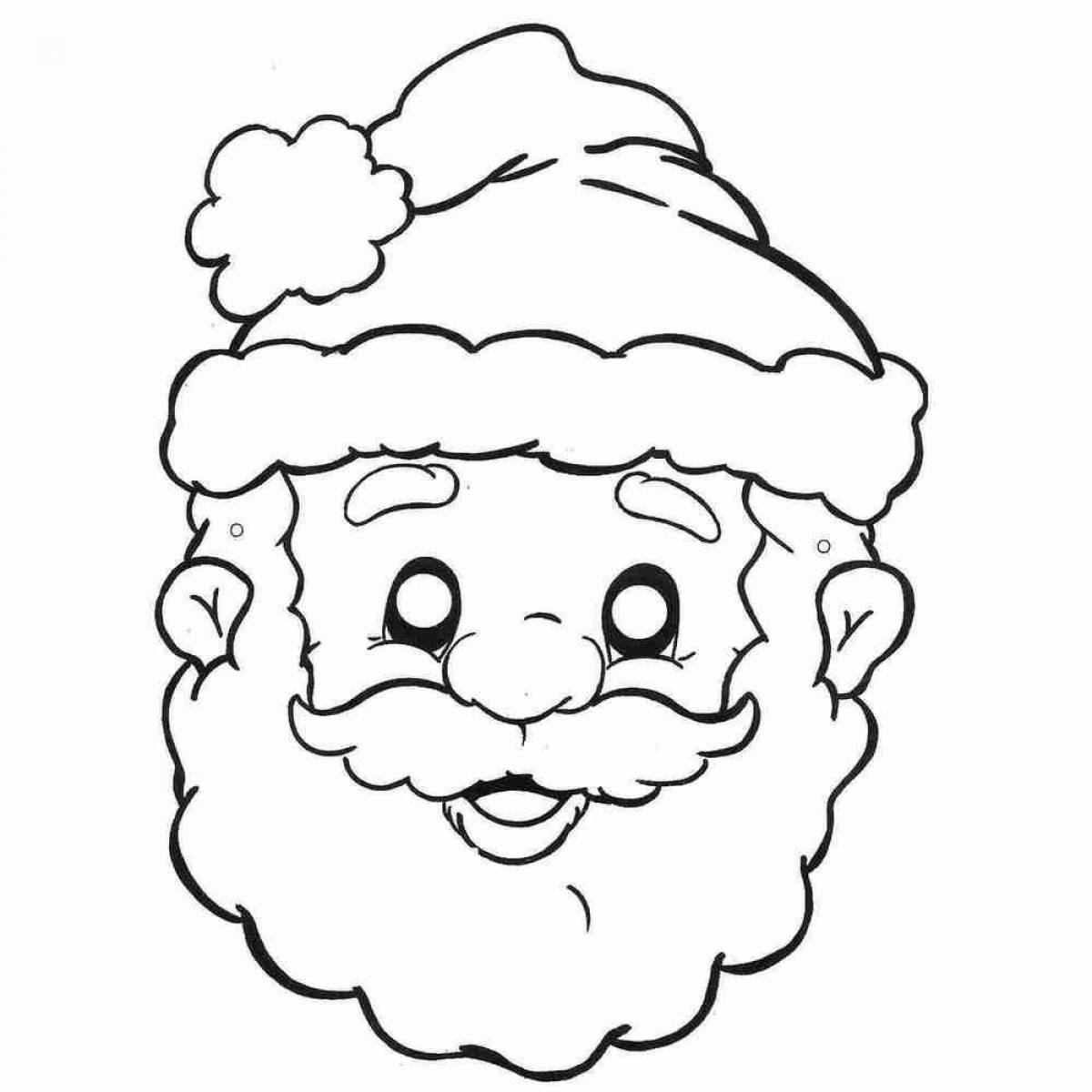 Live santa face coloring page