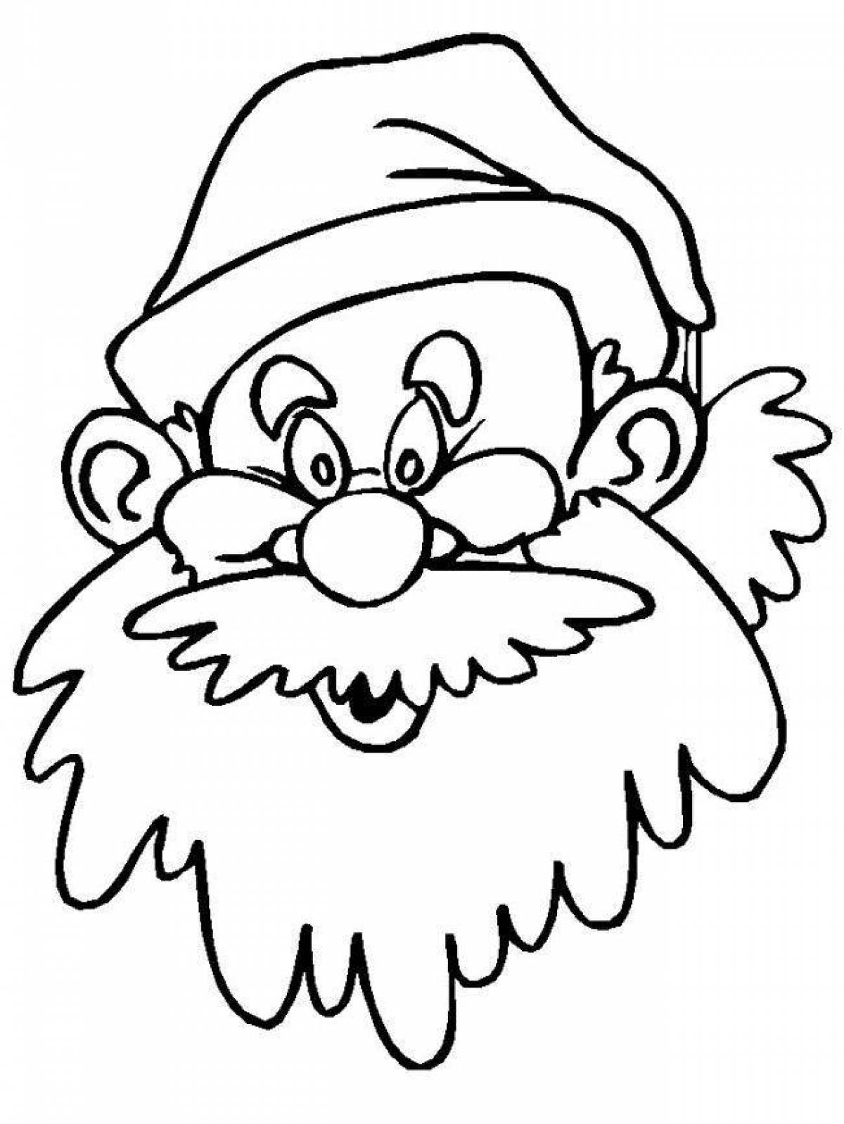 Exciting santa face coloring page