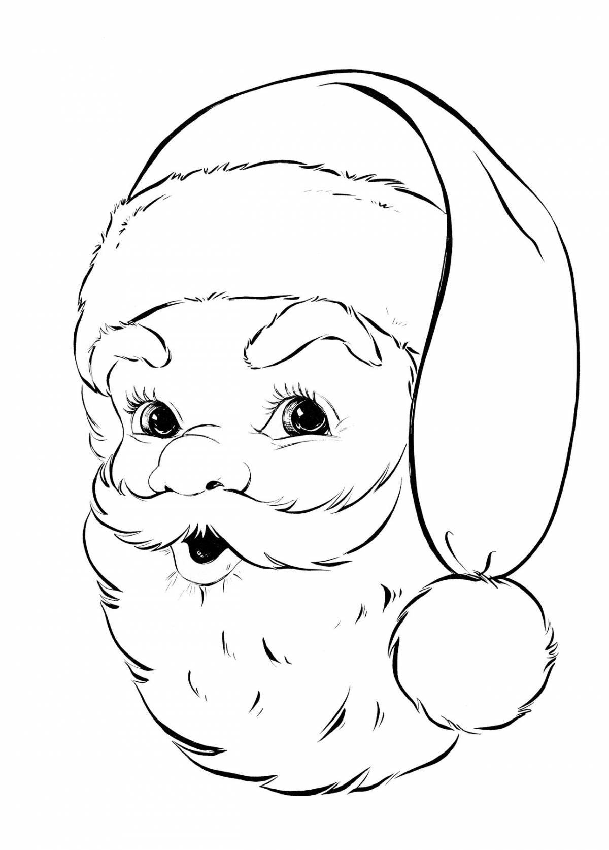 Cute santa face coloring page