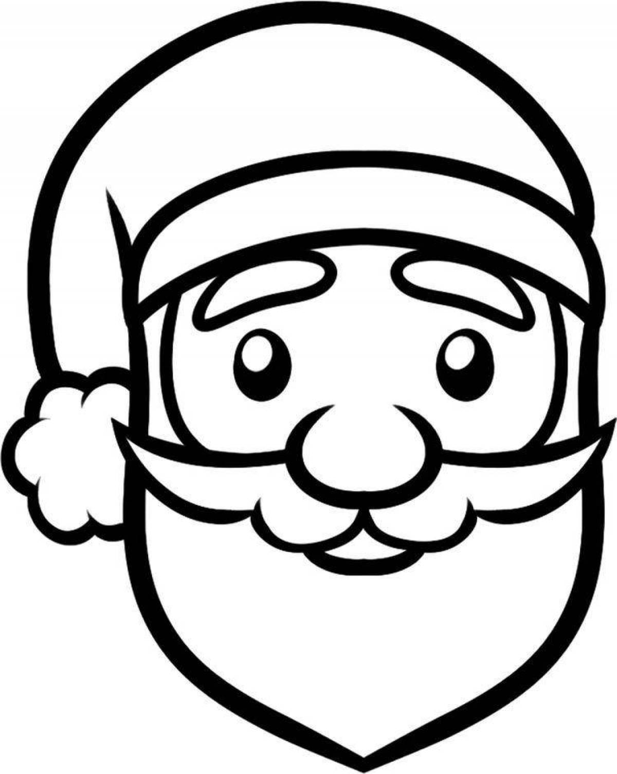 Funny santa face coloring page