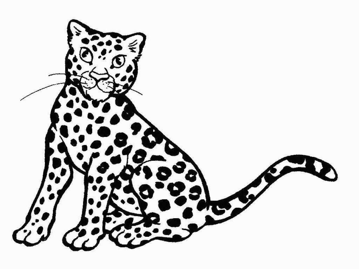 Яркая леопардовая раскраска для детей