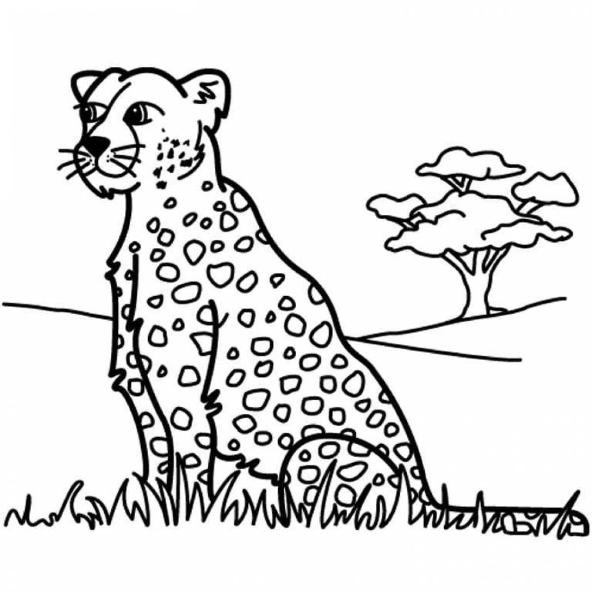 Увлекательная раскраска «леопард» для детей