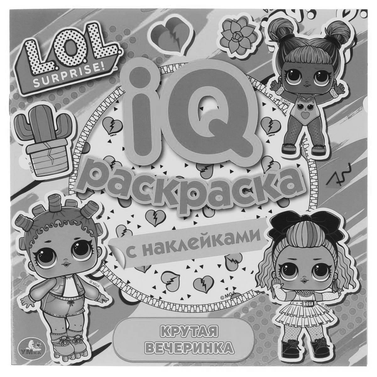Humorous coloring book with lol stickers
