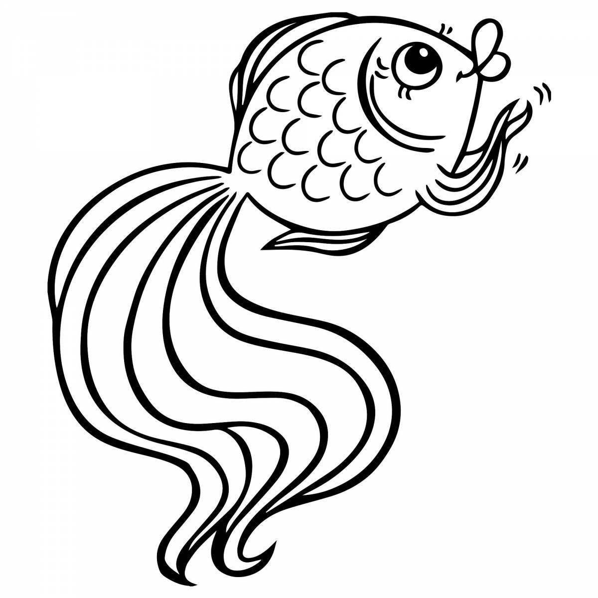 Эффектная раскраска золотая рыбка