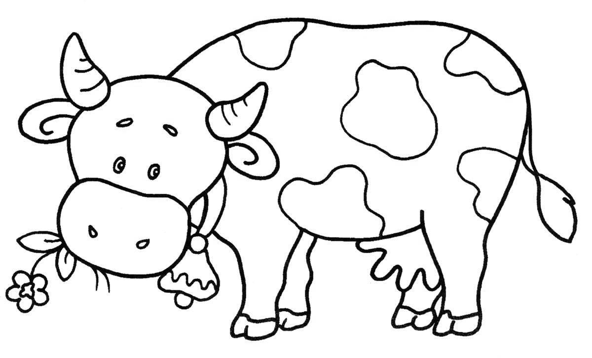 Раскраска radiant cow для детей 3-4 лет