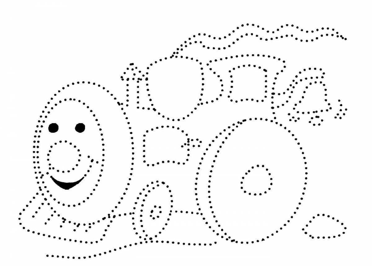 Joyful dotted coloring for kids