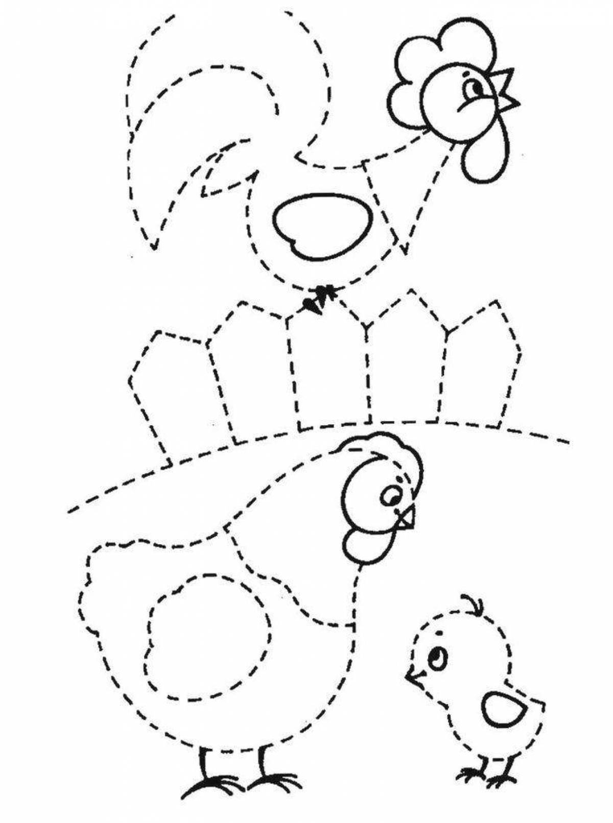 Fun dotted coloring book for preschoolers