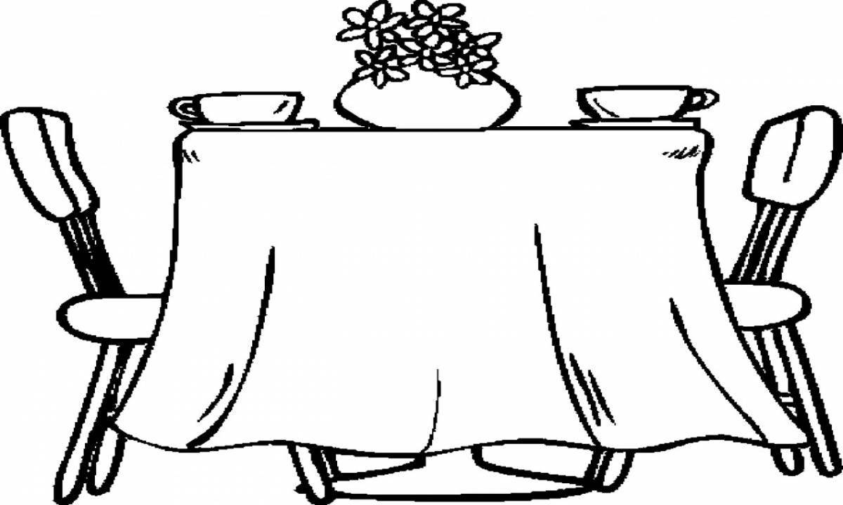 Charming tablecloth coloring page