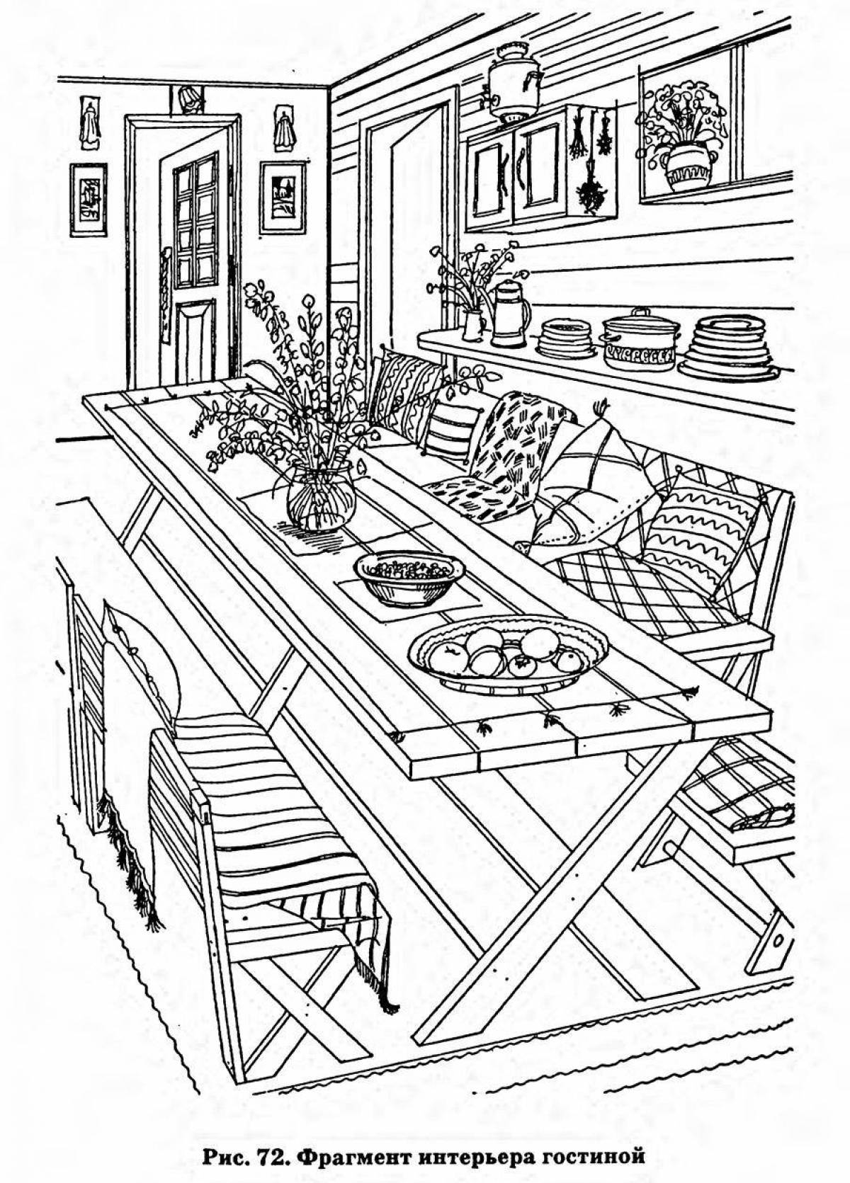 Welcome interior coloring page