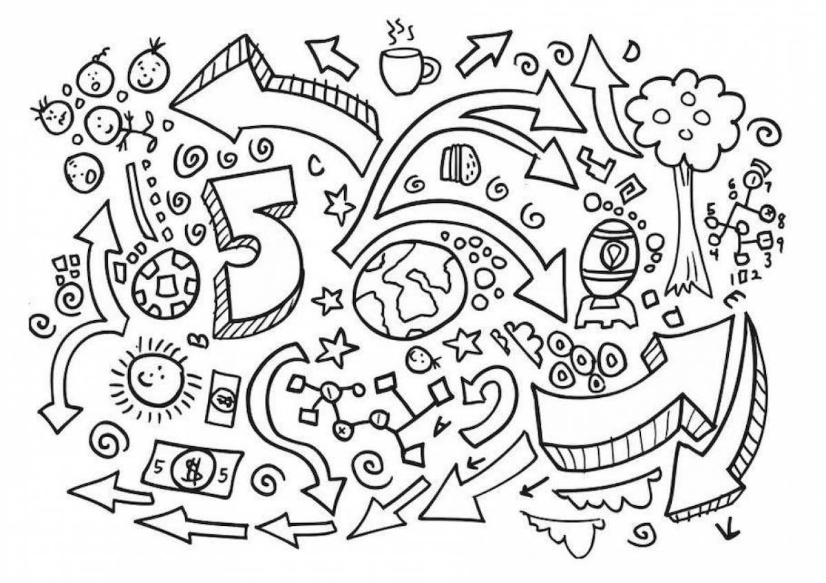 Joyful doodle coloring pages