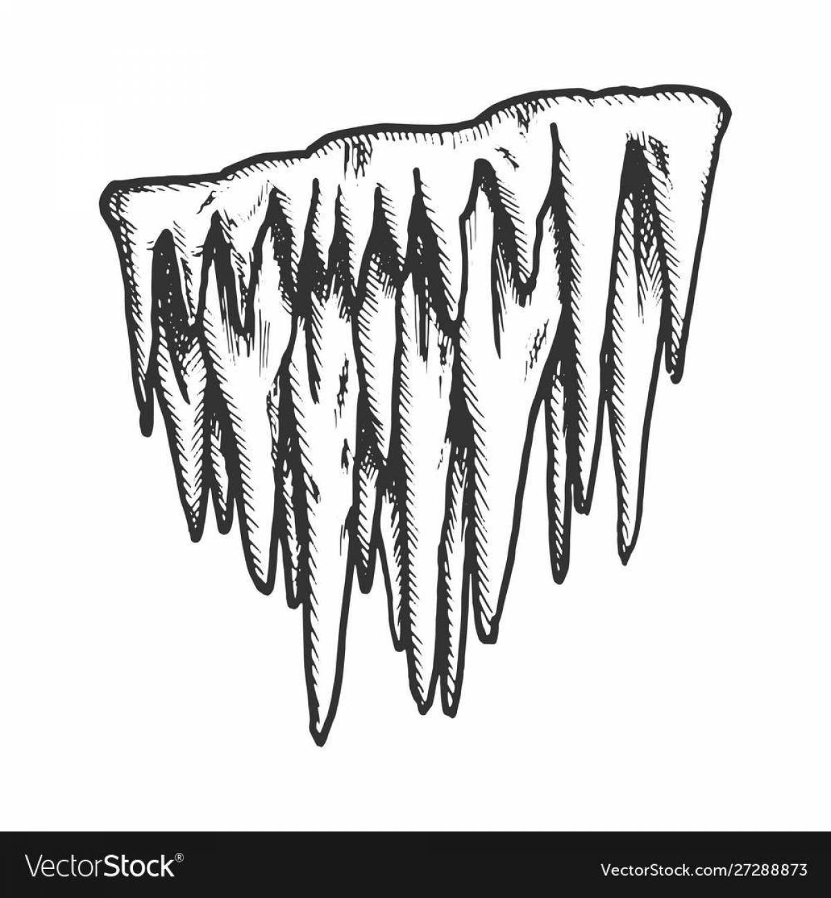 Glittering icicle coloring page