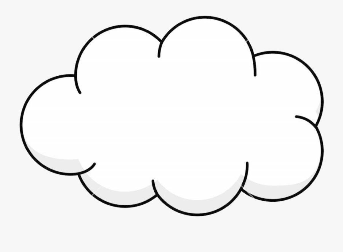 Adorable clouds coloring page