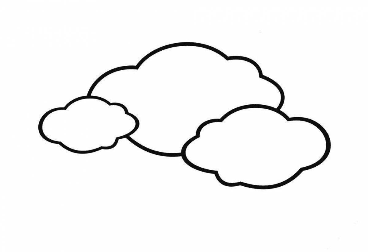 Playful clouds coloring page